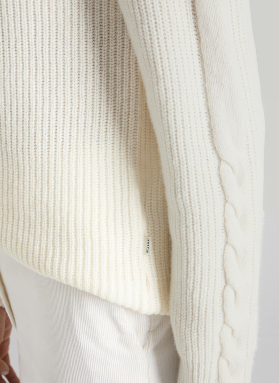 Pullover Rundhals 1/1 Arm New White Frontansicht