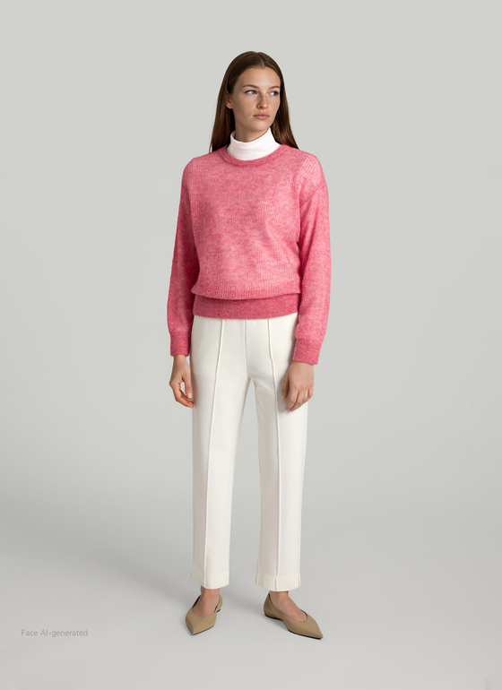 Pullover Rundhals 1/1 Arm Desert Rose Frontansicht