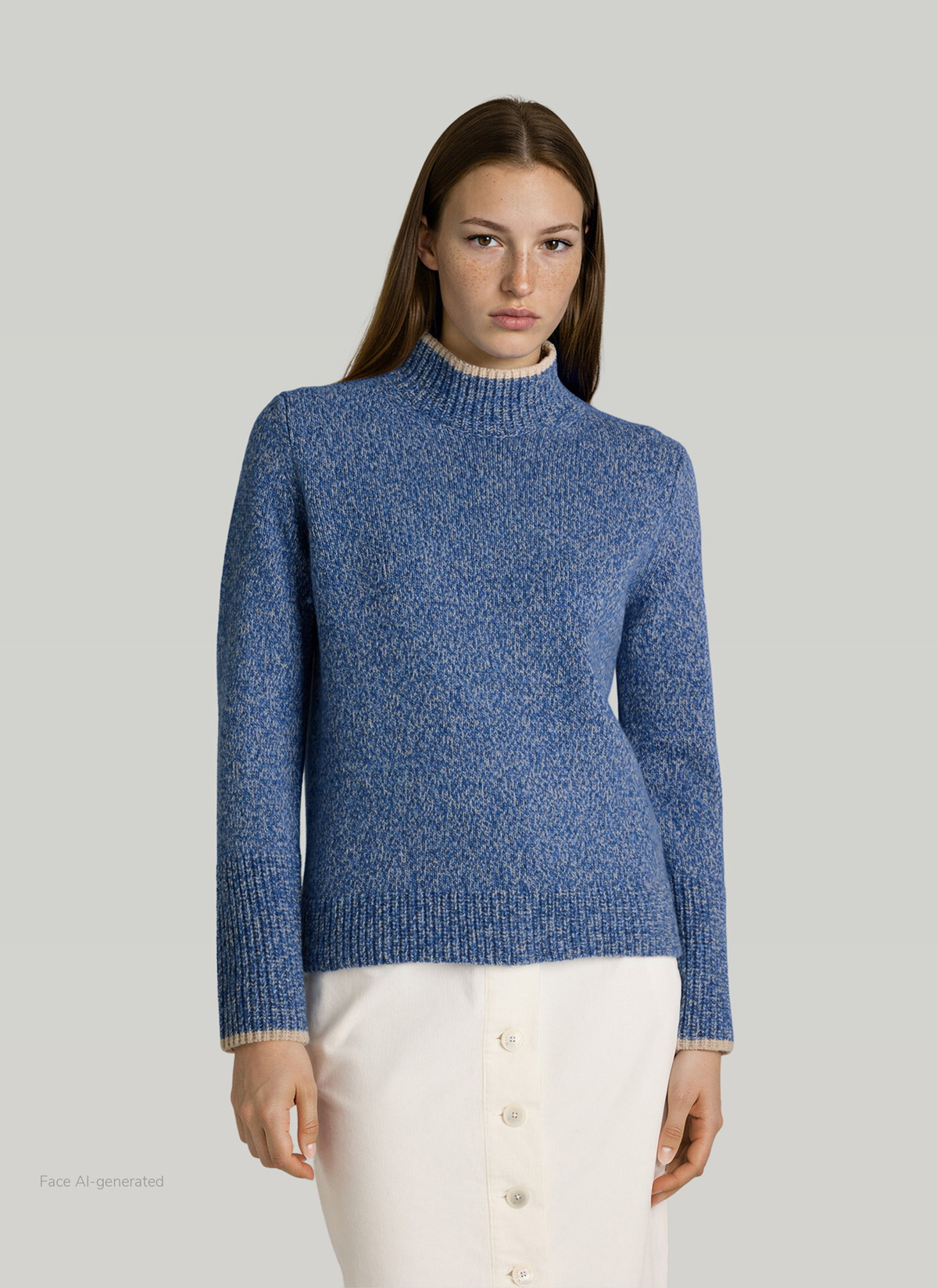 Pullover Stehkragen 1/1 Arm, Nordic Light Frontansicht