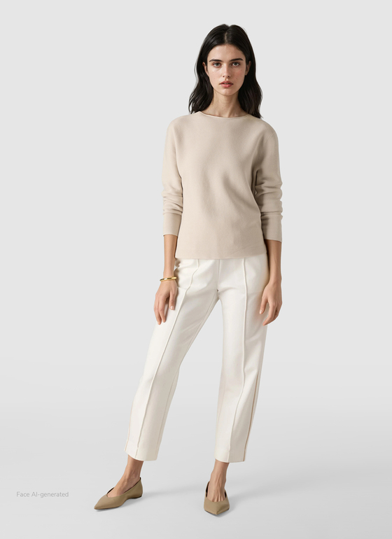 Pullover Rundhals 1/1 Arm French Oak Frontansicht