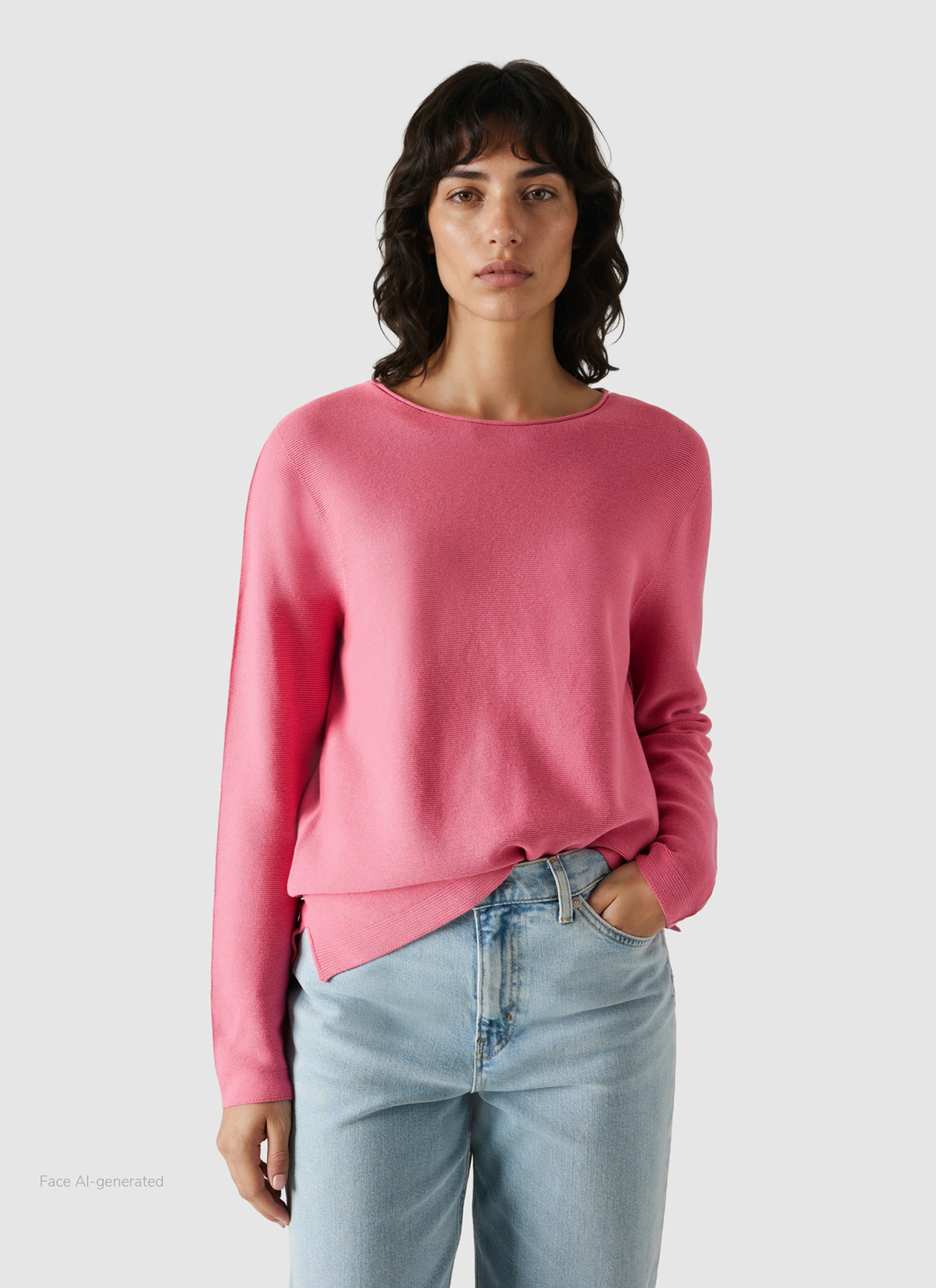 Pullover Rundhals 1/1 Arm, Chateau Rose Frontansicht