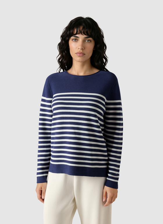 Pullover Rundhals 1/1 Arm Midnight Sail Frontansicht