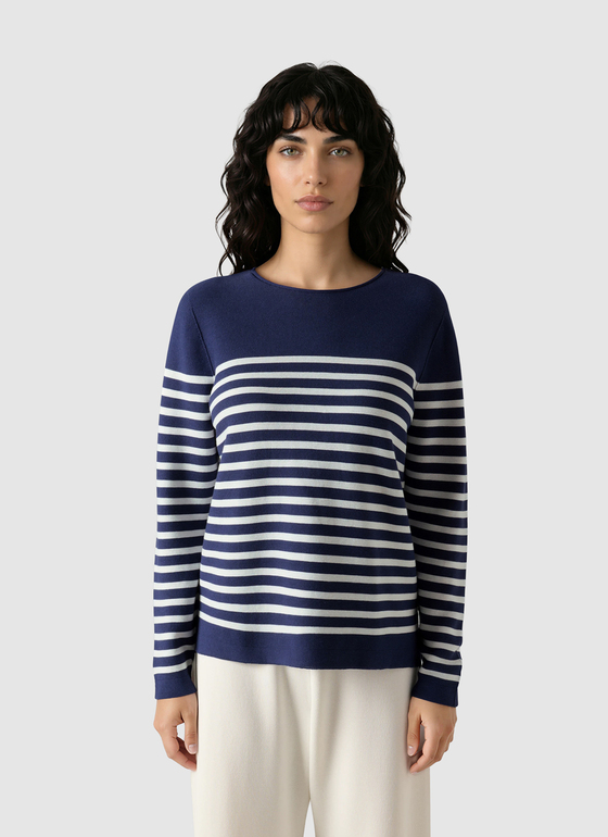 Pullover Rundhals 1/1 Arm Midnight Sail Frontansicht