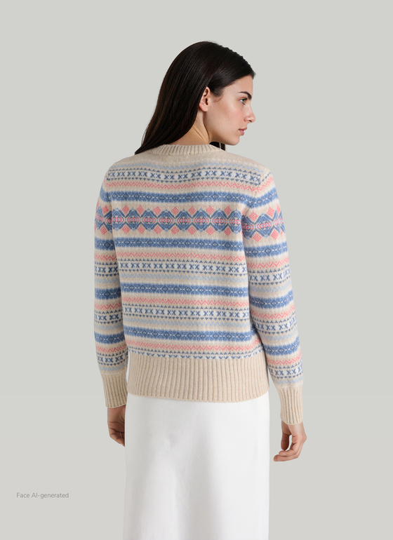 Pullover Rundhals 1/1 Arm Frosted Dune Frontansicht