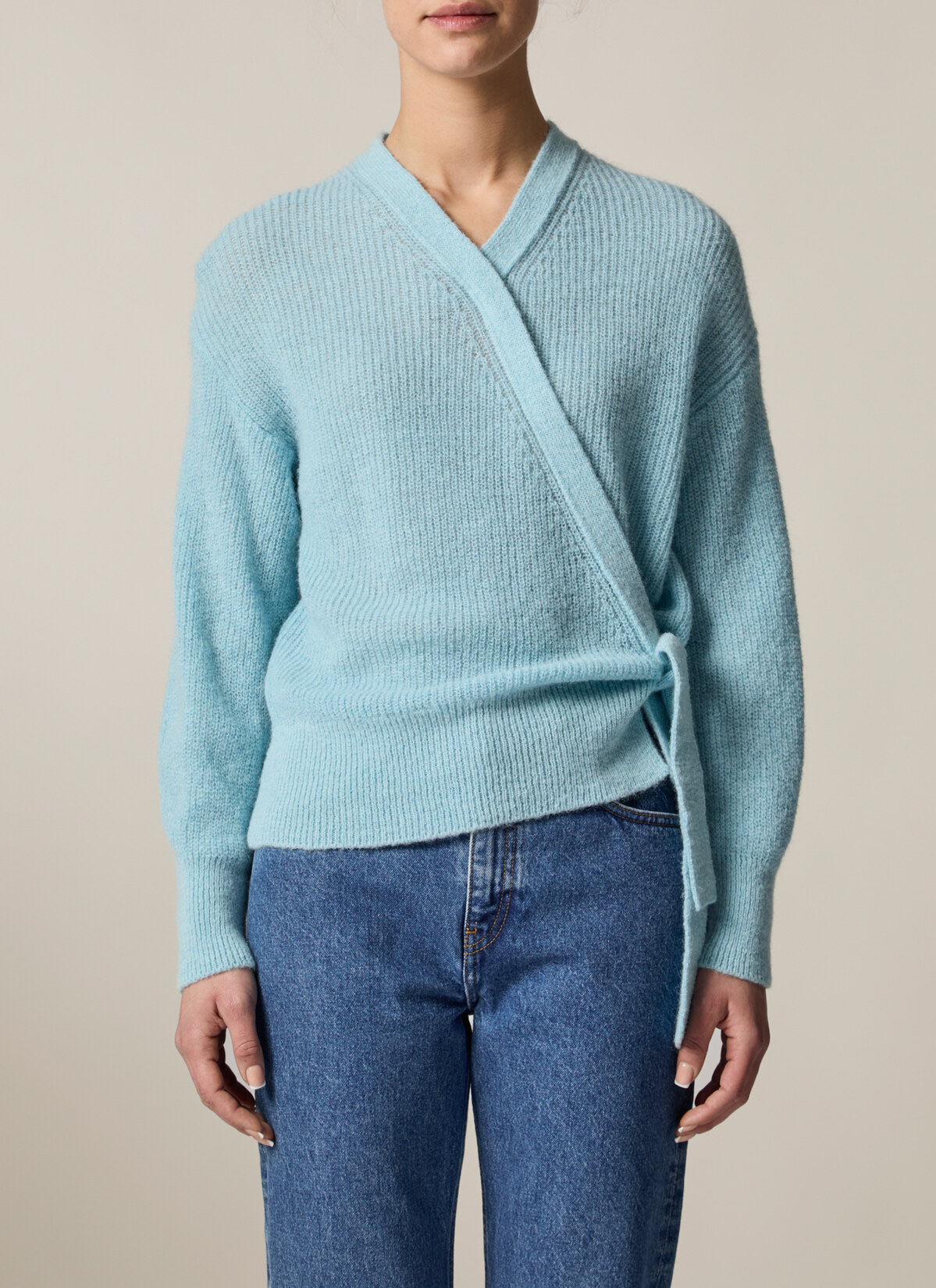 Pullover V-Ausschnitt 1/1 Arm, Sea Foam Detailansicht 1
