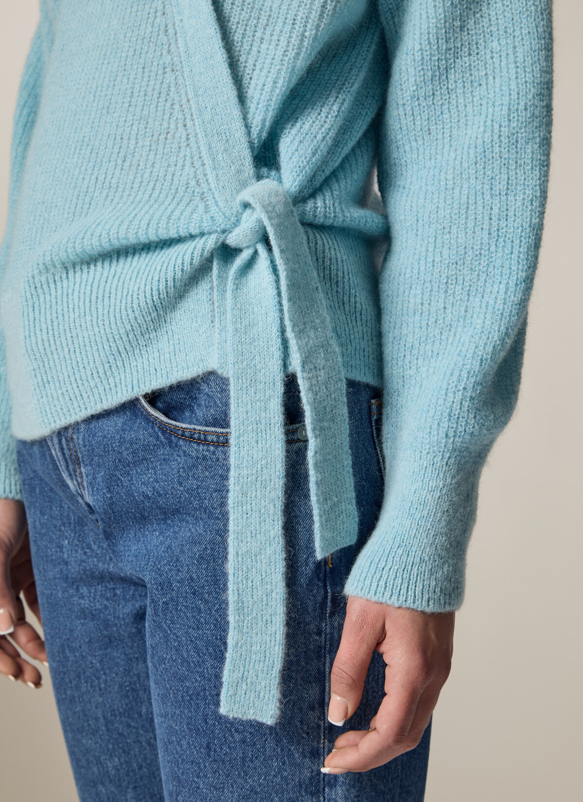 Pullover V-Ausschnitt 1/1 Arm, Sea Foam Detailansicht 2