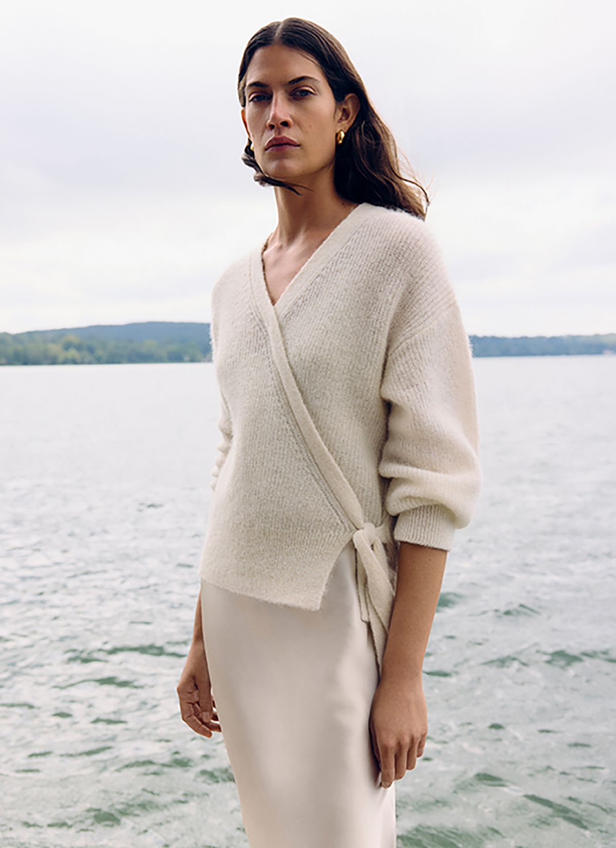 Pullover V-Ausschnitt 1/1 Arm, New White Frontansicht