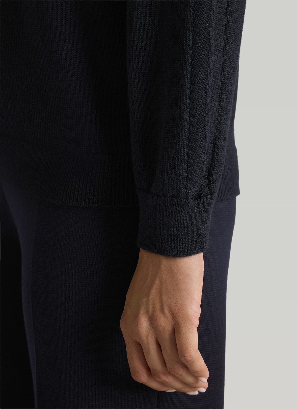Pullover Rundhals 1/1 Arm, Navy Detailansicht 1