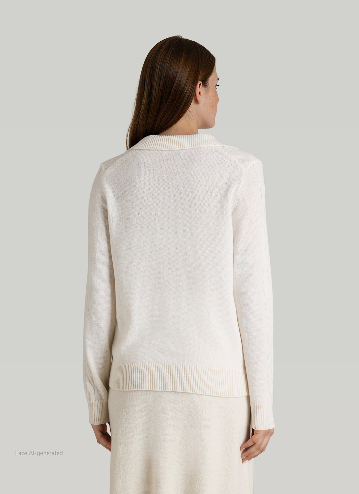 Pullover Polokragen 1/1 Arm, New White Rückansicht