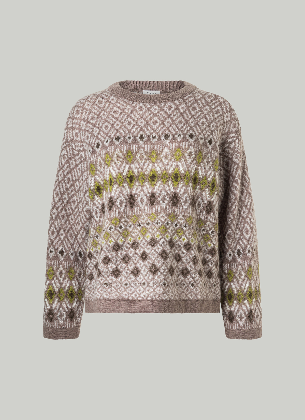 Pullover Rundhals 1/1 Arm, Taupe Grey