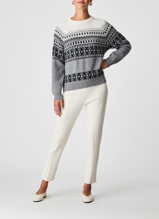 Pullover Rundhals 1/1 Arm Granite Grey Frontansicht