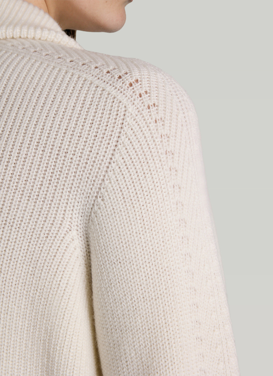 Pullover Troyer 1/1 Arm New White Frontansicht