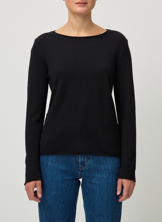 Pullover V-Ausschnitt 1/1 Arm Black Frontansicht