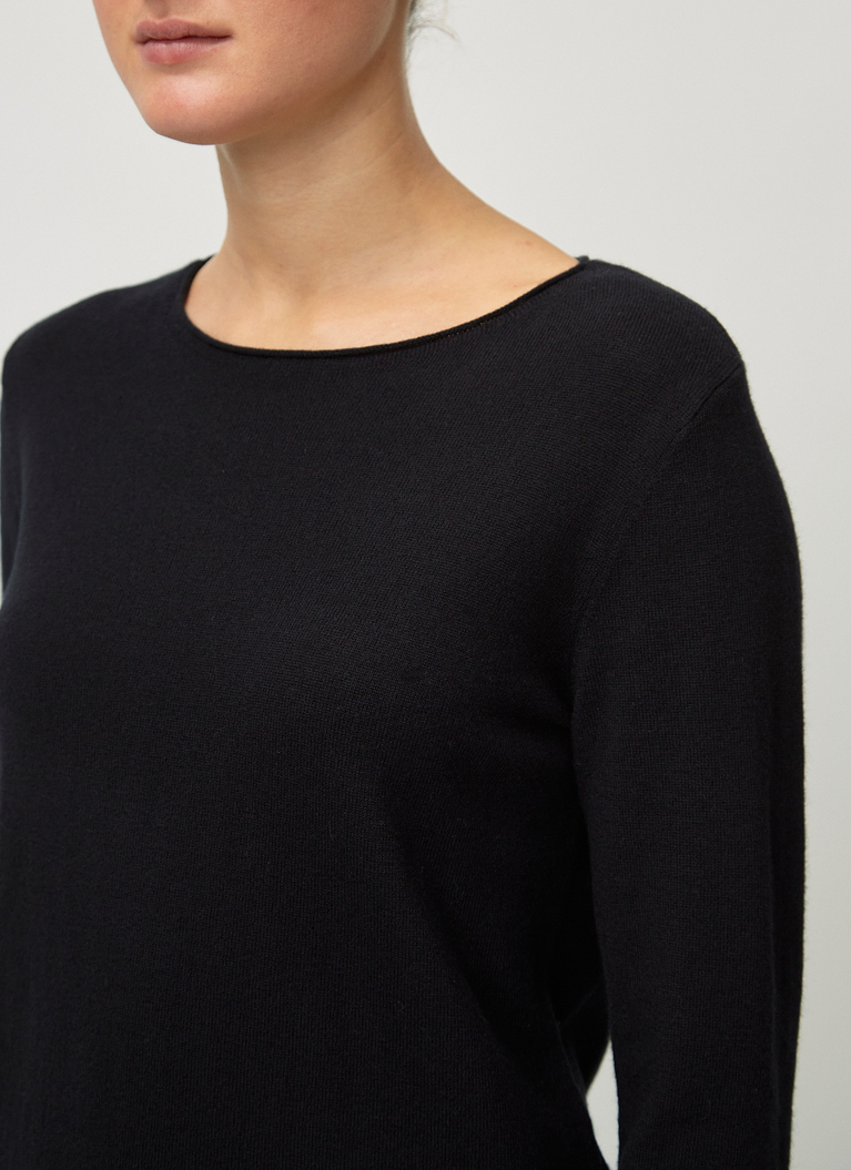 Pullover V-Ausschnitt 1/1 Arm, Black Detailansicht 2