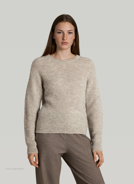 Rundhals 3/4 Arm PULLOVER Autumn Stone Frontansicht