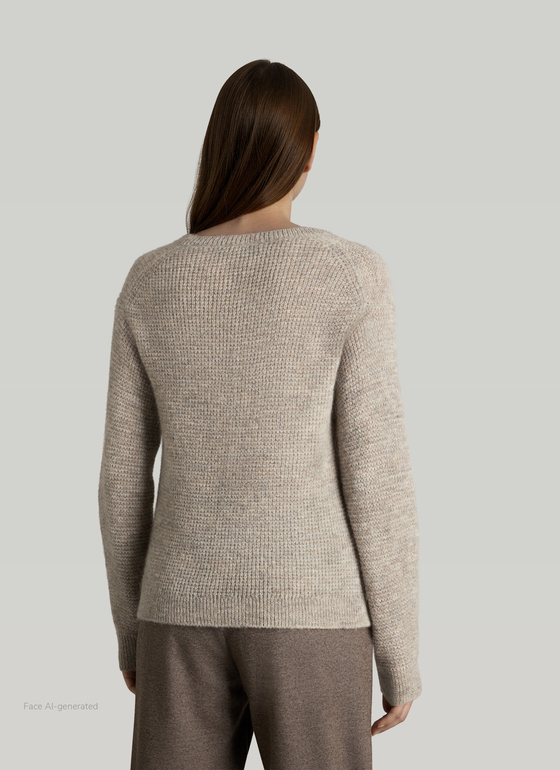 Rundhals 3/4 Arm PULLOVER Autumn Stone Frontansicht