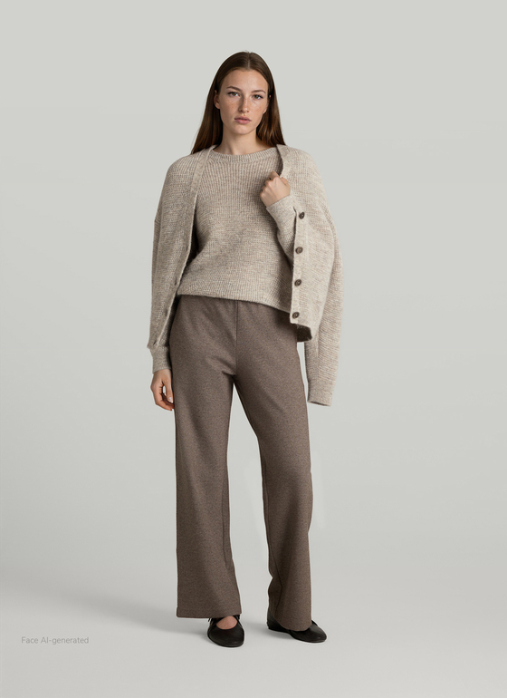 Rundhals 3/4 Arm PULLOVER Autumn Stone Frontansicht