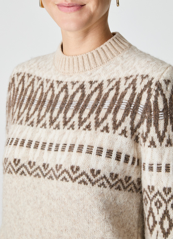 Pullover Rundhals 1/1 Arm British Tea Frontansicht