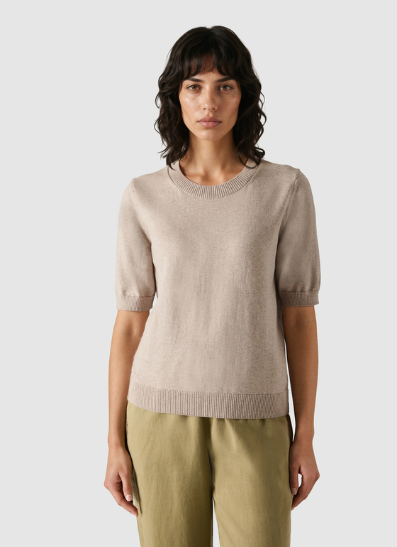 Pullover Rundhals 1/2 Arm French Oak Frontansicht