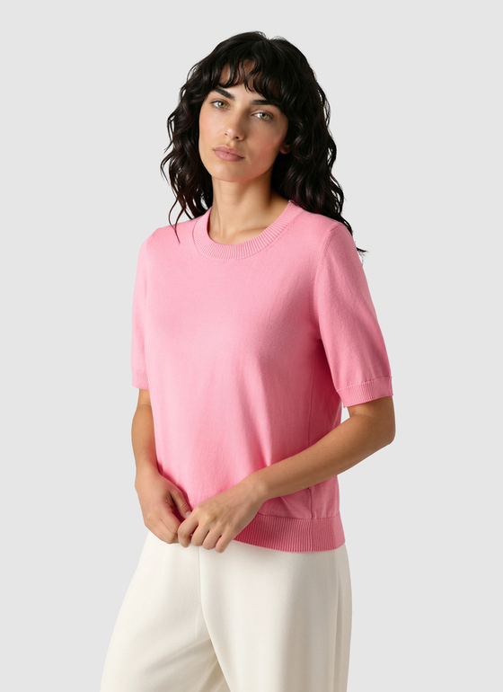 Pullover Rundhals 1/2 Arm Chateau Rose Frontansicht