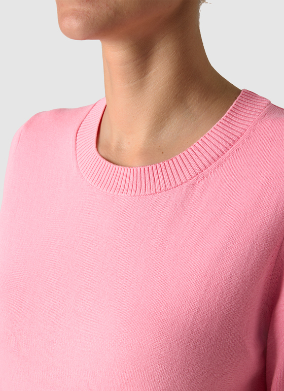 Pullover Rundhals 1/2 Arm Chateau Rose Frontansicht