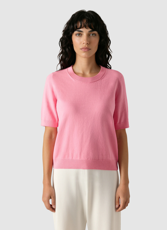 Pullover Rundhals 1/2 Arm Chateau Rose Frontansicht