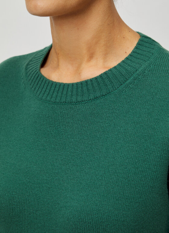 Pullover Rundhals 1/1 Arm Bottle Green Frontansicht