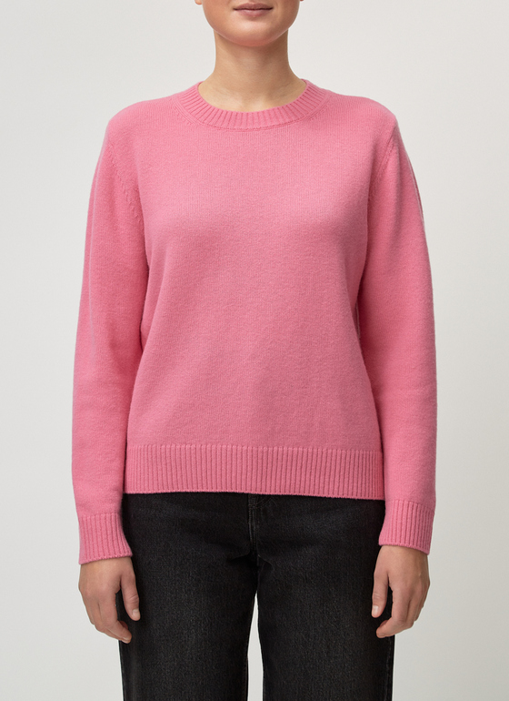 Pullover Rundhals 1/1 Arm Fuchsia Frontansicht