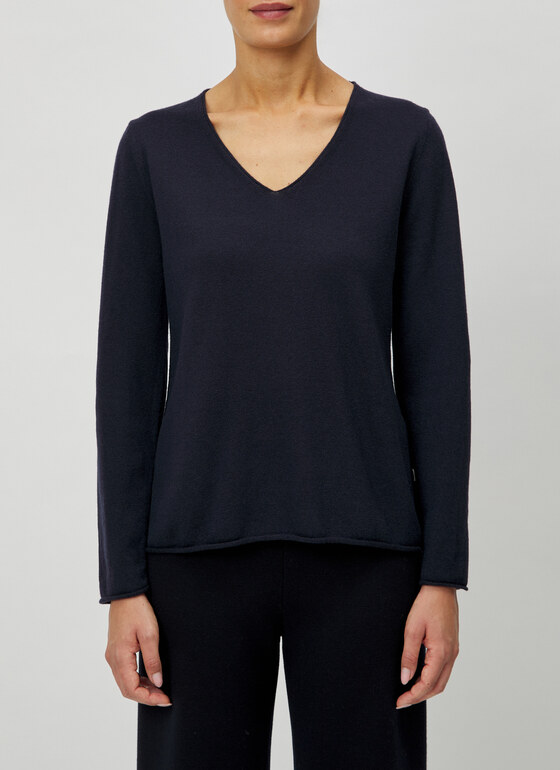 Pullover V-Ausschnitt 1/1 Arm Navy Frontansicht