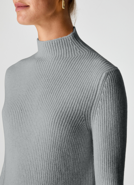 Pullover Stehkragen 1/1 Arm Granite Grey Frontansicht