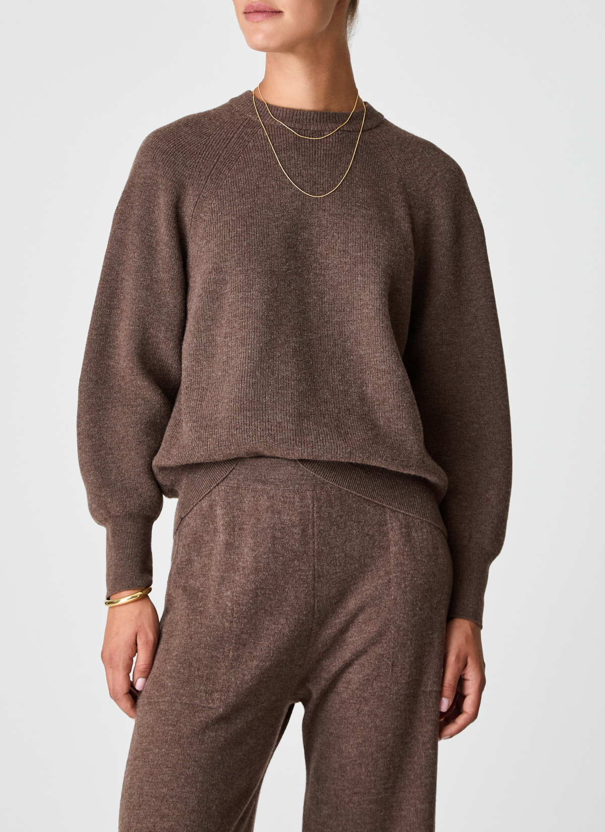 Pullover Rundhals 1/1 Arm, Hardwood Frontansicht