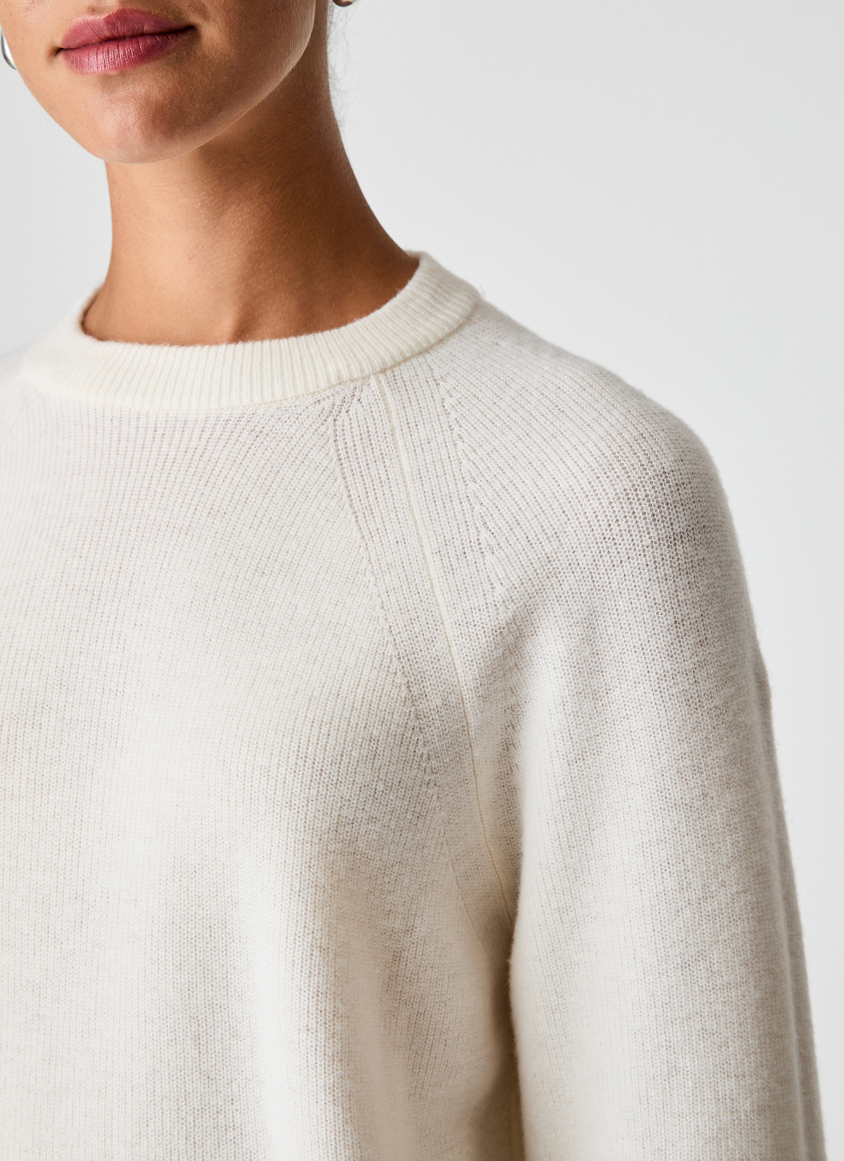Pullover Rundhals 1/1 Arm, New White Detailansicht 1