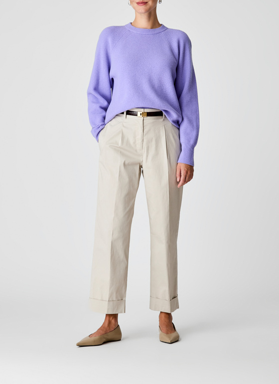 Pullover Rundhals 1/1 Arm Frosted Lavender Frontansicht
