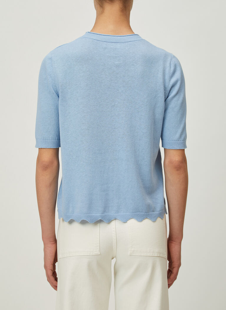 Shirt Polohemd, Knopf 1/2 Arm, Blue Fountain Rückansicht