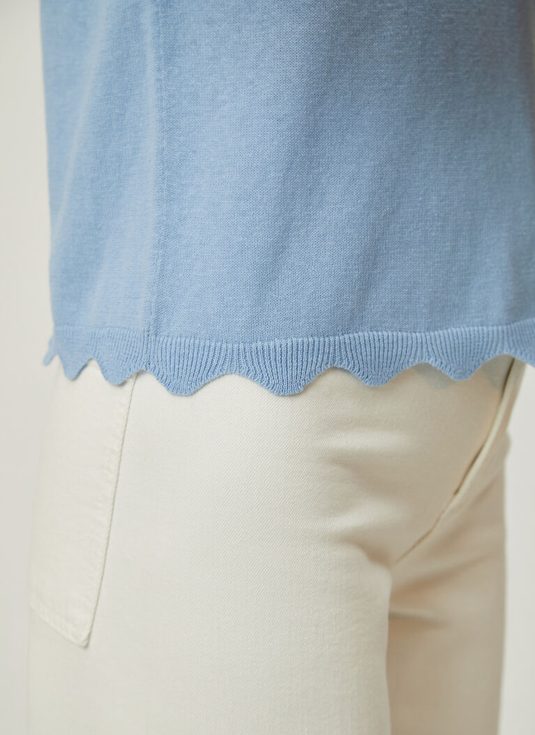 Shirt Polohemd, Knopf 1/2 Arm, Blue Fountain Detailansicht 1
