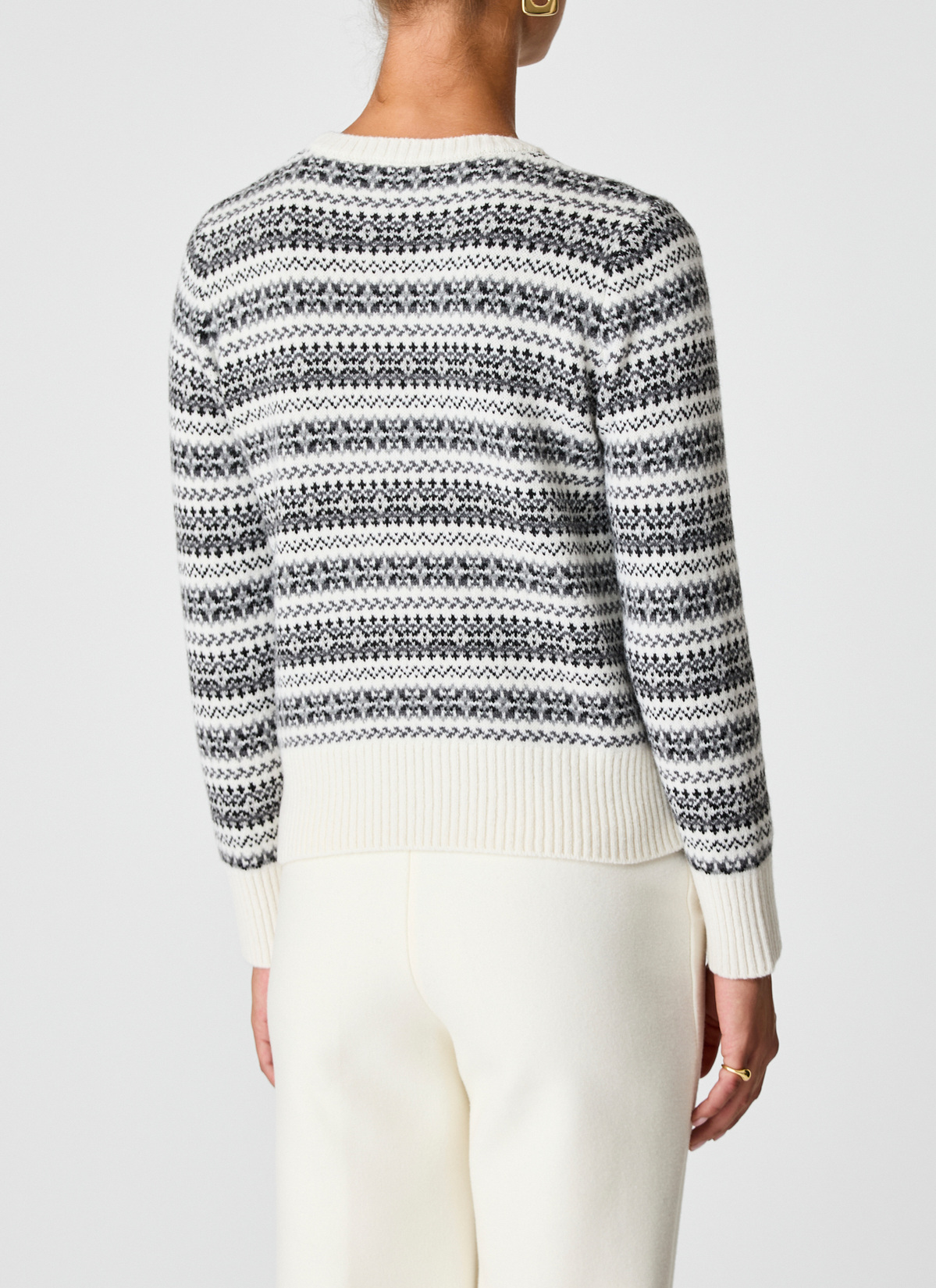 Pullover Rundhals 1/1 Arm, New White Rückansicht