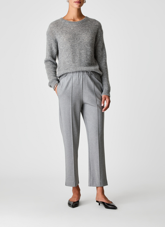 Pullover Rundhals 1/1 Arm Granite Grey Frontansicht