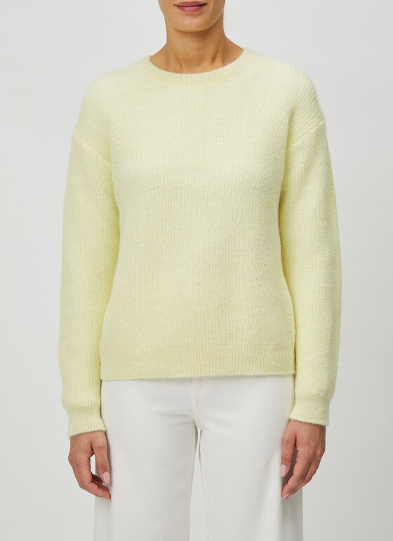 Pullover Rundhals 1/1 Arm Light Yellow Frontansicht