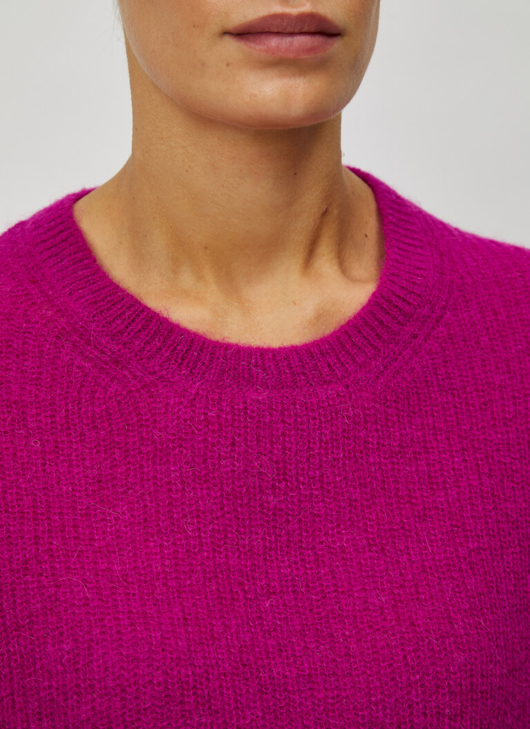 Pullover Rundhals 1/1 Arm, Vivid Orchid Detailansicht 2