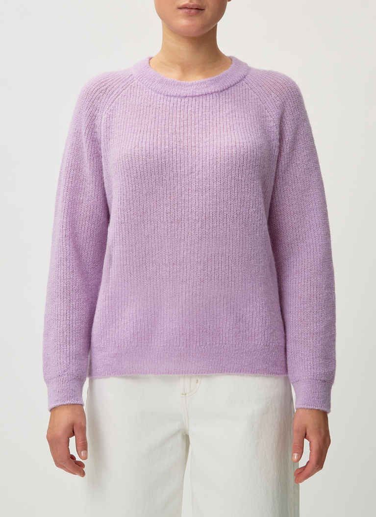 Pullover Rundhals 1/1 Arm, Purple Cream Detailansicht 1