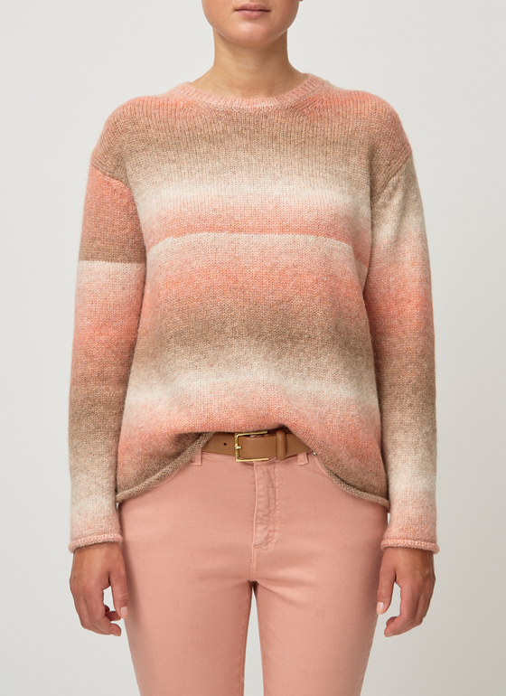 Pullover Rundhals 1/1 Arm Rosé Frontansicht