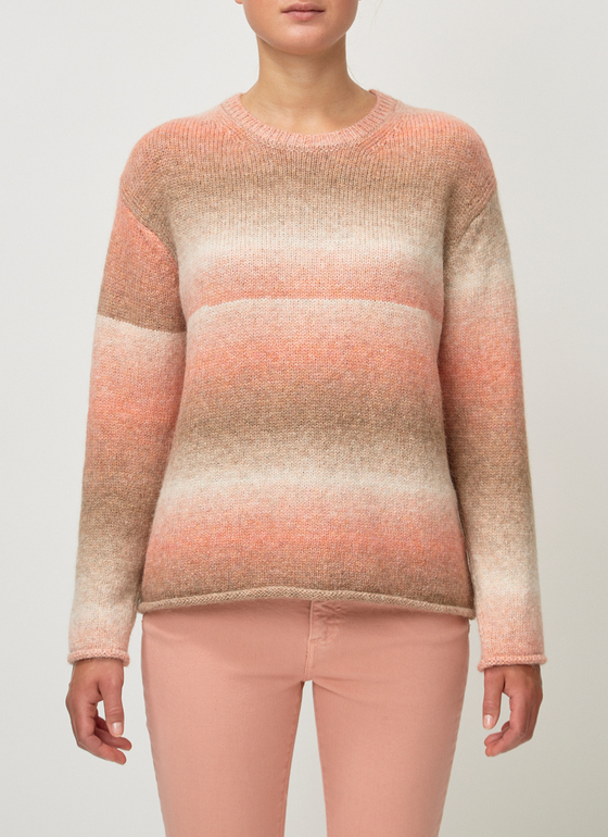 Pullover Rundhals 1/1 Arm Rosé Frontansicht