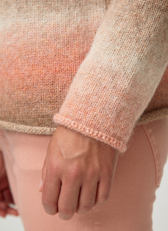 Pullover Rundhals 1/1 Arm Rosé Frontansicht