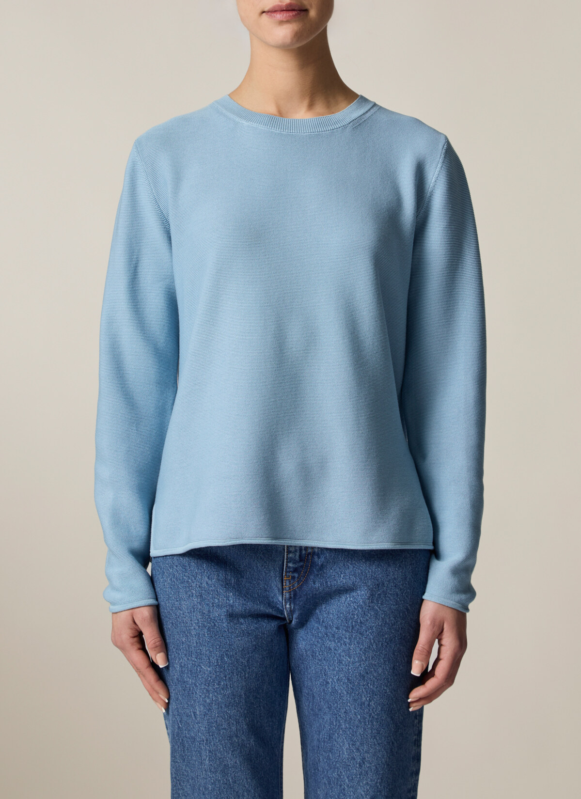 Pullover Rundhals 1/1 Arm, Sea Foam Detailansicht 1