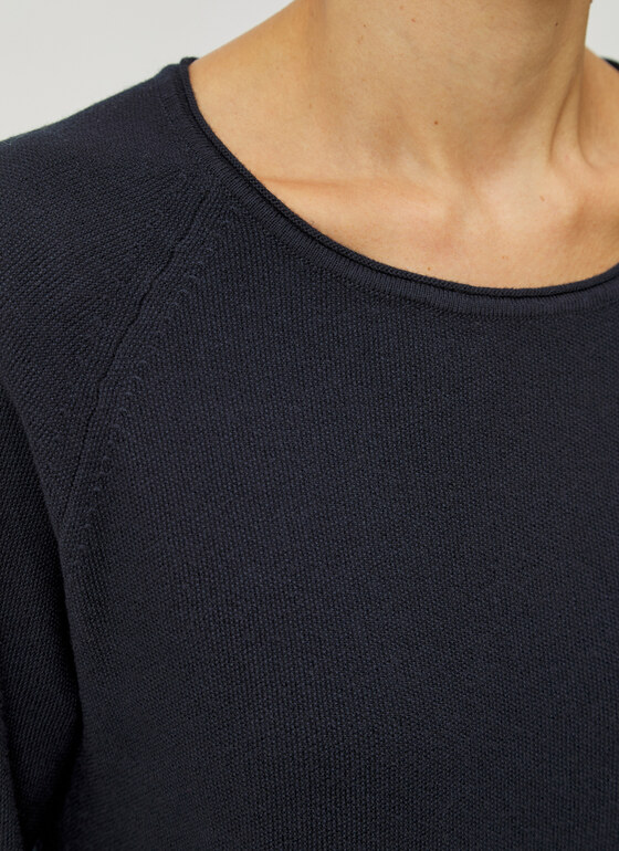 Pullover Rundhals 1/1 Arm Navy Frontansicht