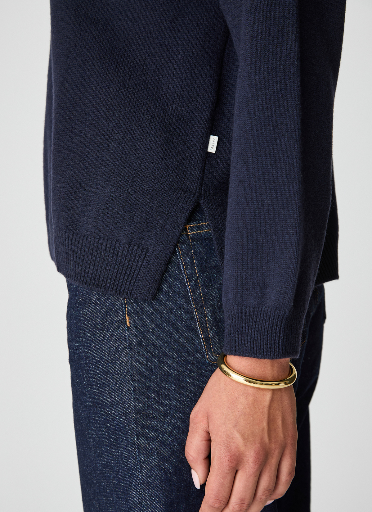 Pullover Rundhals 1/1 Arm, Navy Detailansicht 2