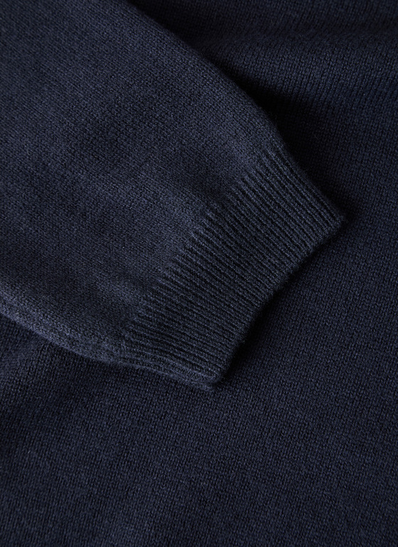 Pullover Rundhals 1/1 Arm Navy Frontansicht