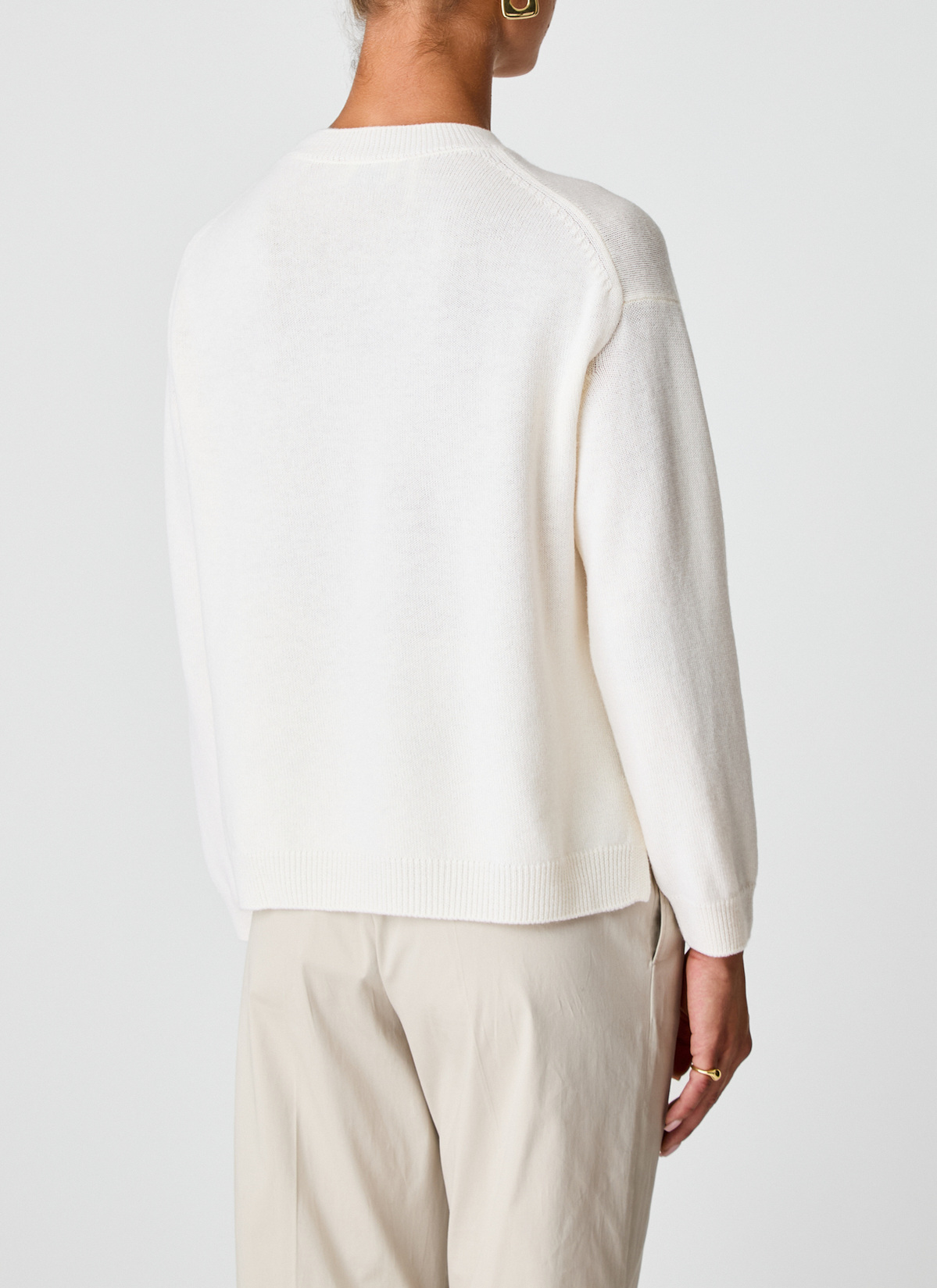 Pullover Rundhals 1/1 Arm, New White Rückansicht