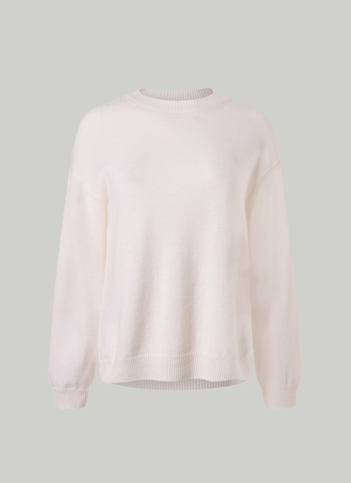 Pullover Rundhals 1/1 Arm, New White 