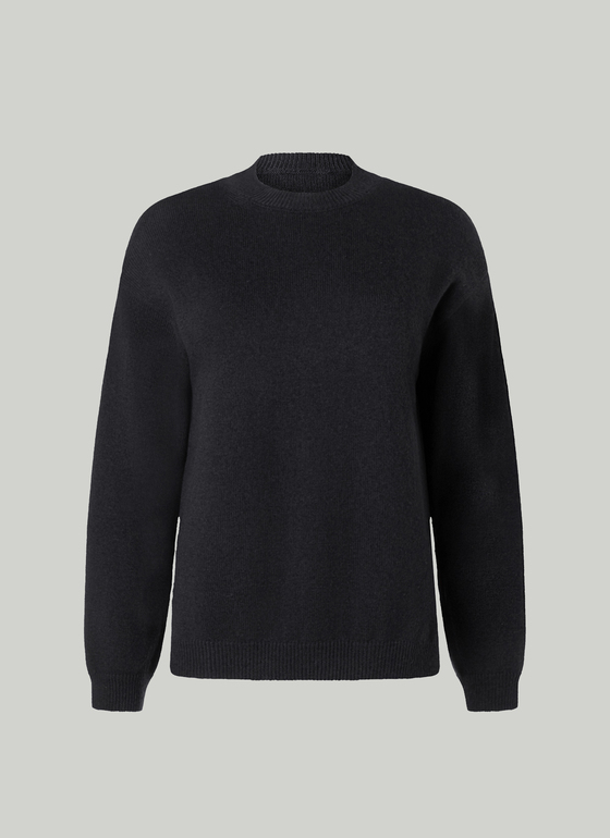 Pullover Rundhals 1/1 Arm Black Frontansicht